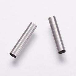 Couleur Acier Inoxydable 304 inoxydable perles de tubes d'acier, couleur inox, 15x3mm, Trou: 2.5mm