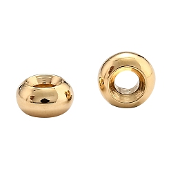 Real 24K Gold Plated Brass Spacer Beads, Long-Lasting Plated, Flat Round, Real 24K Gold Plated, 3.5x2mm, Hole: 1mm