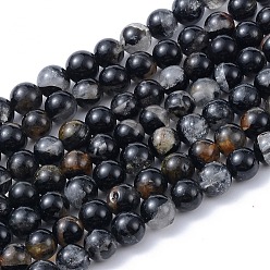 Turmalina Perlas naturales turmalina negro hebras, rondo, 6 mm, agujero: 0.8 mm, sobre 67 unidades / cadena, 15.3 pulgada (39 cm)