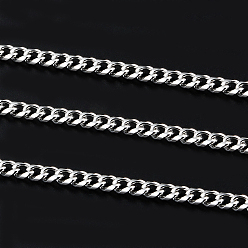 Stainless Steel Color 201 Stainless Steel Cuban Link Chains, Chunky Curb Chains, Twisted Chains, Unwelded, Stainless Steel Color, 11mm, Links: 13.5x10.5x3mm