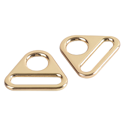 Light Gold Alloy Adjuster Triangle with Bar Swivel Clips, D Ring Buckles, Light Gold, 24.5x32.5x2.2mm