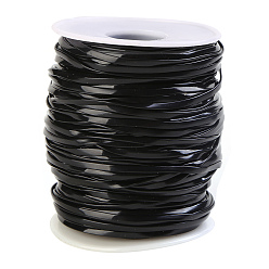 Черный Плоские шнуры из пвх, для изготовления ювелирных изделий, чёрные, 2.3 мм, о 50 ярдов / крен