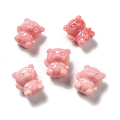 Light Coral Opaque Resin Beads, Bear, Light Coral, 13x11.5x10mm, Hole: 1.6mm