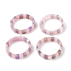 Améthyste Bracelets extensibles en quartz rose et améthyste naturelle, facette, rectangle, 2-3/8 pouce (6 cm)