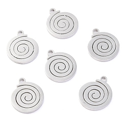 Stainless Steel Color 304 Stainless Steel Charms, Laser Cut, Vortex, Stainless Steel Color, 14x11.5x1.1mm, Hole: 1.4mm