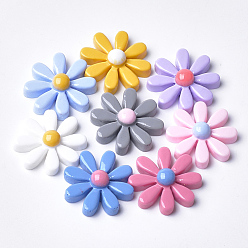Mixed Color Resin Cabochons, Flower, Mixed Color, 22~23x7~8mm