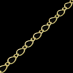 Light Gold Железо Figaro цепи, бордюрные цепи, с катушкой, пайки, золотой свет, 5.7x3.8x0.5 мм, около 328.08 футов (100 м) / рулон