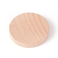 BurlyWood Cabujones de madera de álamo natural sin terminar, plano y redondo, burlywood, 29.5~30x4.5~5 mm