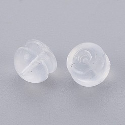 Silicone Écrous en silicone, dos d'oreille, 4x5mm, Trou: 1mm
