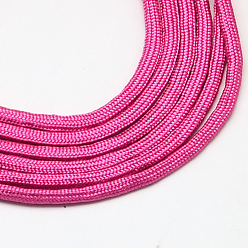 Camélia 7 âmes intérieures cordes en polyester et spandex, couleur unie, pour la fabrication de bracelets en corde, camélia, 4~5mm, environ 109.36 yards (100m)/paquet, 420~500g / bundle