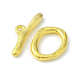 Golden Alloy Toggle Clasps, Cadmium Free & Nickel Free & Lead Free, Golden, Size: Oval: about 16mm wide, 21mm long, 3mm thick, Bar: about 9mm wide, 29mm long, hole: 2mm
