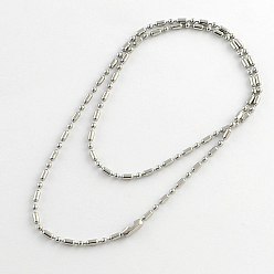 Stainless Steel Color 304 Stainless Steel Ball Chain Necklace Making, Stainless Steel Color, 21.6 inch(54.9cm)x2.0mm