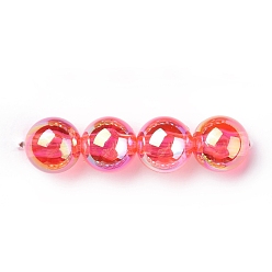 Red Eco-Friendly Transparent Acrylic Beads, Rice, AB Color, Red, 6x3mm, Hole: 1mm, about 19500pcs/500g