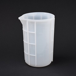 Белый Силиконовые мерные чашки, колонка, белые, 107x89x147.5 мм, внутренний диаметр: 101x84 мм, емкость: 750 мл (25.36 жидких унций)