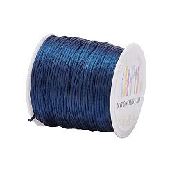 Bleu De Prusse Fil de nylon, corde de satin de rattail, null, 1.0mm, environ 76.55 yards (70m)/rouleau