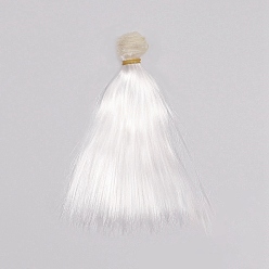 Blanc Cheveux longs et raides en mohair imité poupée perruque cheveux, pour les filles de bricolage accessoires de fabrication de bjd, blanc, 150~1000mm