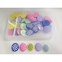 Mixed Color CHGCRAFT 50Pcs 5 Colors PVC Cabochons, for Hair Accessories, Oval with Lattice, Mixed Color, 29x25x6mm, 10pcs/box
