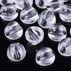 Clear Opaque AS Plastic Beads, for Flat Back Cabochons, Hair Findings, DIY Hair Tie Accessories, Clear, 9x6mm, hole: 3.5mm; about 5000pcs/bag.