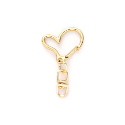 Light Gold Fermoirs pivotants en alliage de cœur, fermoirs à bouton-pression pour cordon de sécurité, or et de lumière, 4.3 cm