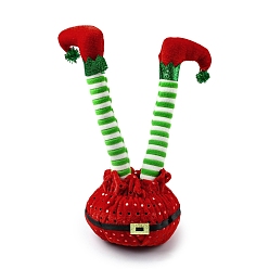 FireBrick Christmas Cloth Elf Leg Ornaments, for Christmas Party Home Desktop Decorations, FireBrick, 120x140x290mm