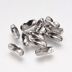 Stainless Steel Color 304 Stainless Steel Ball Chain Connectors, Stainless Steel Color, 10.5x4x3.5mm