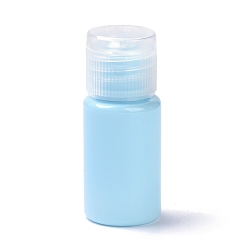 Светло-Голубой Бутылки для домашних животных, многоразовая бутылка, бутылки дорожного размера с откидной крышкой, многоразовый флакон для ухода за кожей, колонка, Небесно-голубой, 2.3x5.6 см, отверстие : 13 мм, емкость: 10 мл (0.34 жидких унций)
