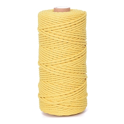 Light Khaki 100M Round Cotton Braided Cord, for DIY Handmade Tassel Embroidery Craft, Light Khaki, 3mm, about 109.36 Yards(100m)/Roll