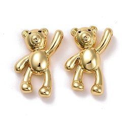 Real 18K Gold Plated Brass Pendants, Lead Free & Cadmium Free, Bear, Real 18K Gold Plated, 18x10.5x4.5mm, Hole: 4.5X2mm