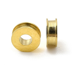 Chapado en Oro Real de 14K Revestimiento iónico (ip) 304 cuentas espaciadoras de acero inoxidable, plano y redondo, real 14 k chapado en oro, 6x2 mm, agujero: 2 mm