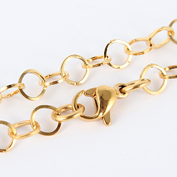 Oro Revestimiento iónico (ip) 304 collares de cadena tipo cable de acero inoxidable, con cierre de langosta, dorado, 17.7 pulgada (44.9 cm), 5 mm