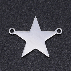Stainless Steel Color 201 Stainless Steel Links connectors, Laser Cut, Blank Stamping Tag, Star, Stainless Steel Color, 14x18x1mm, Hole: 1.5mm