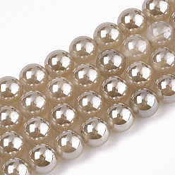 BlanchedAlmond Teñidos ágata hebras naturales, cuentas de perlas de imitación, rondo, almendra blanqueada, 8 mm, agujero: 1 mm, sobre 48~49 unidades / cadena, 14.96 pulgada ~ 15.16 pulgada (38 cm ~ 38.5 cm)