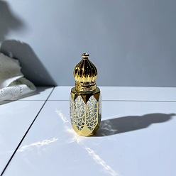 Другие Стеклянная пустая многоразовая бутылка в арабском стиле с шариками-роллерами, с пластиковой крышкой, дорожные контейнеры для духов с эфирными маслами, чистый, 2.5x6.8 см, емкость: 6 мл (0.20 жидких унций)