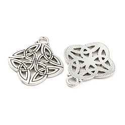 Antique Silver Tibetan Style Alloy Pendants, Cadmium Free & Lead Free, Witch Knot Charms, Antique Silver, 40x34x2.5mm, Hole: 4mm, about 151pcs/1000g