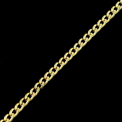 Light Gold Unwelded Iron Curb Chains, with Spool, Light Gold, 2.5x1.6x0.45mm, about 328.08 Feet(100m)/roll