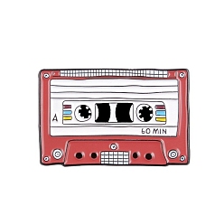 Others Music Theme Enamel Pins, Alloy Brooch, Cassette, Packaging: 60x40mm