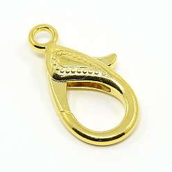 Golden Tibetan Style Alloy Lobster Claw Clasps, Golden, 30x15x4mm, Hole: 3mm