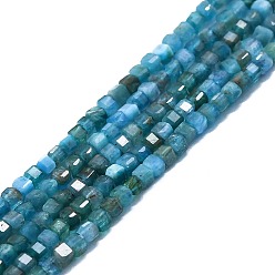 Apatite Natural Apatite Beads Strands, Faceted, Cube, 2x2x2mm, Hole: 0.6mm, about 182pcs/strand, 15.16''~15.55''(38.5~39.5cm)