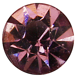 Amatista Ligera Granos europeos de diamantes de imitación de bronce, abalorios de grande agujero, Rondana plana, Color de metal de plata, amatista luz, 12x10 mm, agujero: 4 mm