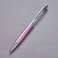 Pearl Pink Creative Empty Tube Ballpoint Pens, with Black Ink Pen Refill Inside, for DIY Glitter Epoxy Resin Crystal Ballpoint Pen Herbarium Pen Making, Silver, Pearl Pink, 140x10mm