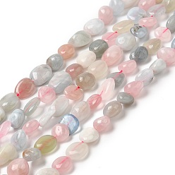 Morganite Chapelets de perles morganite naturelles  , pierre tombée, nuggets, 10~11x7~8x5~6mm, Trou: 0.8mm, Environ 37 pcs/chapelet, 15.75 pouce (40 cm)