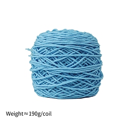 Deep Sky Blue 190g 8-Ply Milk Cotton Yarn for Tufting Gun Rugs, Amigurumi Yarn, Crochet Yarn, for Sweater Hat Socks Baby Blankets, Deep Sky Blue, 5mm