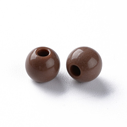 Chameau Perles acryliques opaques, ronde, chameau, 6x5mm, Trou: 1.8mm, environ4400 pcs / 500 g