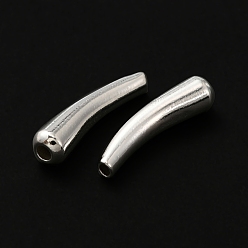 925 Sterling Silver Plated Brass Tube Beads, Lead Free & Cadmium Free, 925 Sterling Silver Plated, 19.5x5mm, Hole: 1.4~2mm