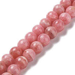 Rhodochrosite Brins de perles de rhodochrosite argentine naturelles, ronde, Grade a, 7~7.5mm, Trou: 0.8mm, Environ 56 pcs/chapelet, 15.55 pouce (39.5 cm).