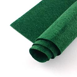 Verde Oscuro Tejido no tejido bordado fieltro de aguja para manualidades bricolaje, plaza, verde oscuro, 298~300x298~300x1 mm, sobre 50 unidades / bolsa