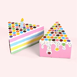 Colorido Cajas de dulces de papel para pastel trangle, bolsas de galletas de regalo, para fiesta de cumpleaños, colorido, 14.5x11x7.5 cm