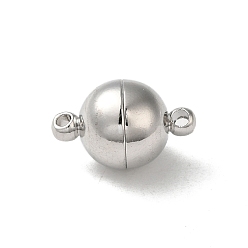 Платина Латунные магнитные застежки, мяч, платина, 16x10 мм, отверстие : 1.5 мм