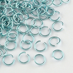 Pale Turquoise Aluminum Wire Open Jump Rings, Pale Turquoise, 18 Gauge, 8x1.0mm, about 18000pcs/1000g