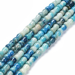 Turquesa Perlas de cuarzo natural de hebras, teñido, hueso, turquesa, 10x5 mm, agujero: 0.6 mm, sobre 41 unidades / cadena, 15.75~16.14 pulgada (40~41 cm)